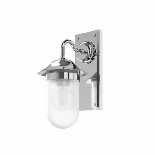 Vägglampa Burlington Guild Frostat Glas: Borstat nickel