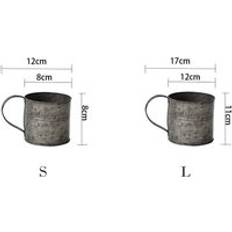 Retro drinkware vintage järn blomma hink gammalt handtag kopp mat frukt kopp hem kök mjölk kaffemugg