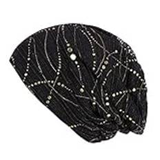 Muslim Cap Women Frontal Hat Hijab Turban Bonnet Lace Baseball Caps Tennis Dad (Black, One Size)