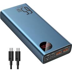 Baseus Power Bank, 20000mAh 65W Powerbank Schnellladefunktion USB C Input & Output, Externer Handyakkus für Laptop, MacBook, Surface, Steam Deck, ROG Ally, iPad, Switch, iPhone, Samsung Galaxy S23 etc