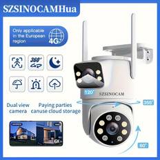 TEMU 3g/4g Lte Surveillance Camera Outdoor Surveillance Camera Ptz Color Night, Motion Detection, Voice, (european Countries Only) Tf Card And Sim Card Free To Protect Your Security.
