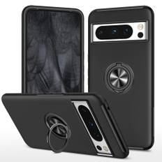 Google Pixel 8 - Shockproof Hybrid cover med kickstand - Sort