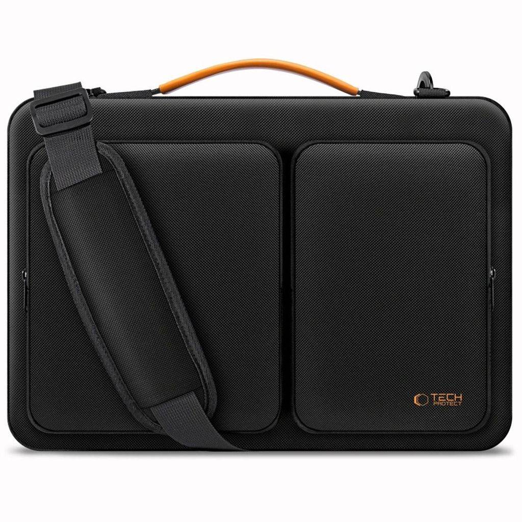 Tech-Protect Defender laptoptaske 15-16" – sort/orange