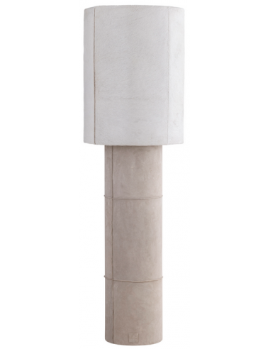Joanna gulvlampe i ruskind og cowhair H150 cm 1 x E27 - Beige/Natur