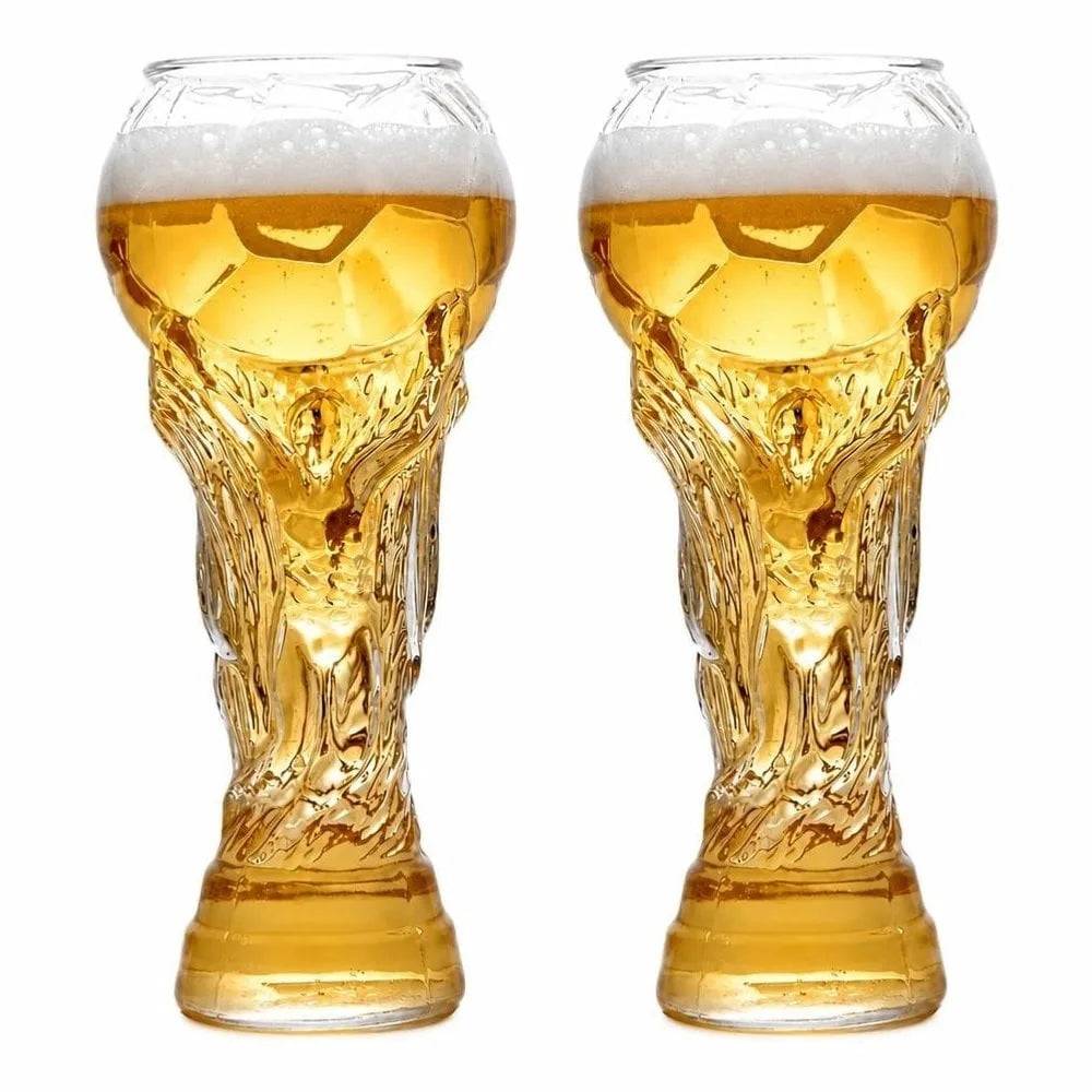 Fotbollsformade ölglas, 450 ml – 2-pack