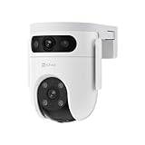 EZVIZ H9c Dual 2K+2K Dubbelobjektiv Övervakningskamera Utomhus WiFi, 360° PTZ Kamera Utomhus med Färg Mörkerseende, Smart AI Människa och Fordonsdetektering, Automatisk Patrullering