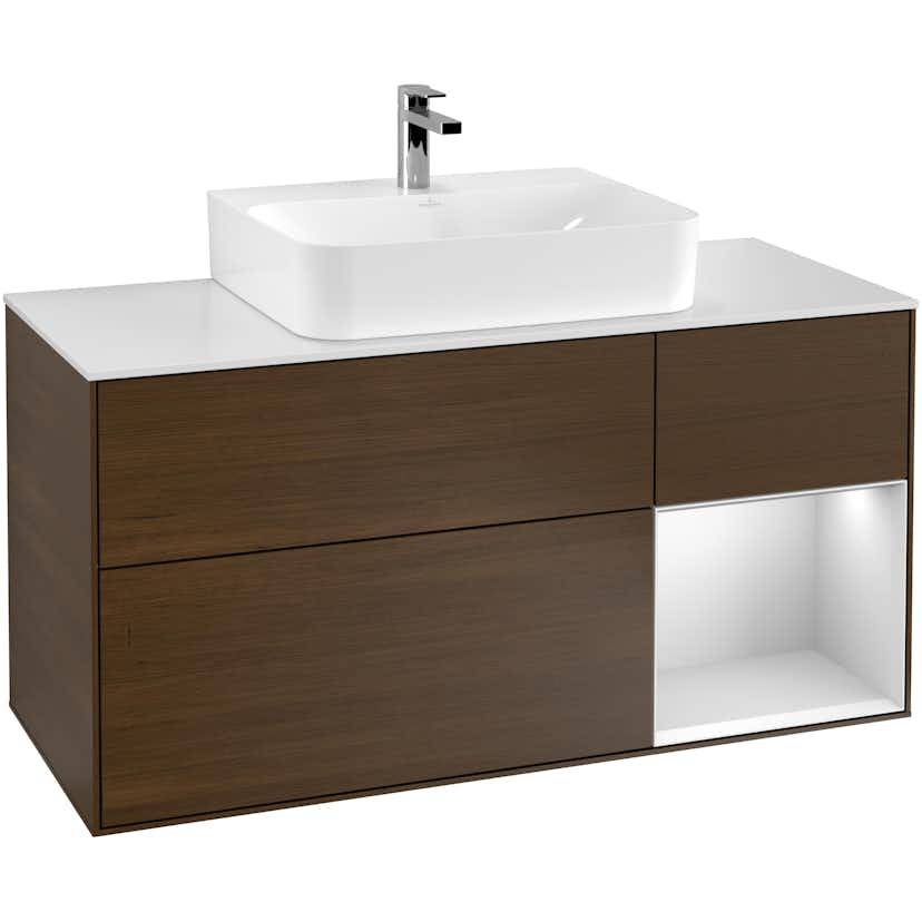 Tvättställsskåp Villeroy & Boch Finion med 3 Lådor Hylla och Bänkskiva för Centrerat Tvättställ