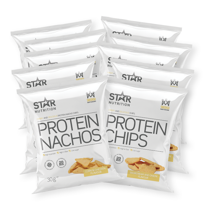 Snacks & slik Star Nutrition 5 x Protein Chips + 5 x Protein nachos - Bodyman.dk.