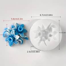 TEMU 1pc Valentine's Day Flower Silicone Mold Creative Diy Gypsum Daffodil Scented Candle Mold Drop Glue Mold, Easy To Clean, Easy To Make, Easy To Release Mold