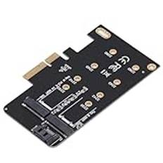 Ghzste M.2 till PCIe-adapterkort, NGFF B Key M Key PCIe X4 med SATA 3.0-kabelstöd för 2242 2260 2280 SSD, NVME SSD-adapter