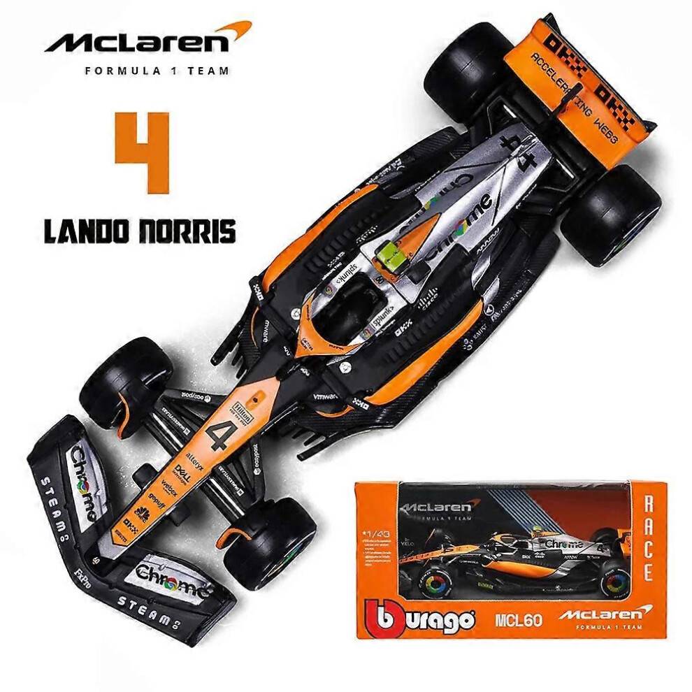 (Mcl60-4 GP) Bburago 1:43 2024 F1 Mercedes-AMG W15 #44 Hamilton Mclaren MCL38 MCL60 Monaco GP #4 Norris #81 Piastri Formula Car Model Gifts