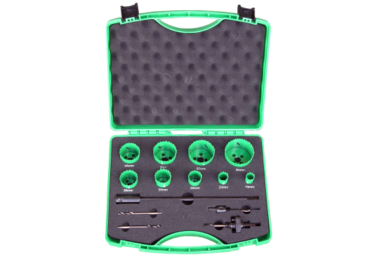 DJ TOOLS hulsavsæt HSS-Co8, 9stk 19-64mm m/holdere