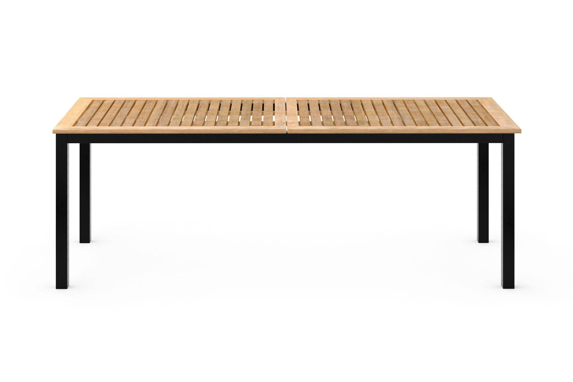 Las Vegas Udtræksbord 220/280x100 cm - Sort/Teak