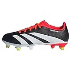 adidas Unisex – Barn Predator 24 League Soft Ground Boots, Core Black/Cloud White/Solar Red, 34 EU