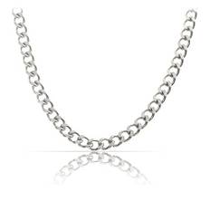 Hochwertige Silberkette aus Edelstahl • Robuste Silber Halskette • Massive Königskette 60 cm | 4 mm • Cuban Link Chain Glieder-Kette Panzerkette • Handgemachter Herren-Schmuck (Silber 4mm)