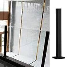 304 rostfritt stål glasbalustrade il kit för inomhus/utomhus säkerhet svart fyrkantig glasräcke stolpe (61 152 cm) komplett installationssats