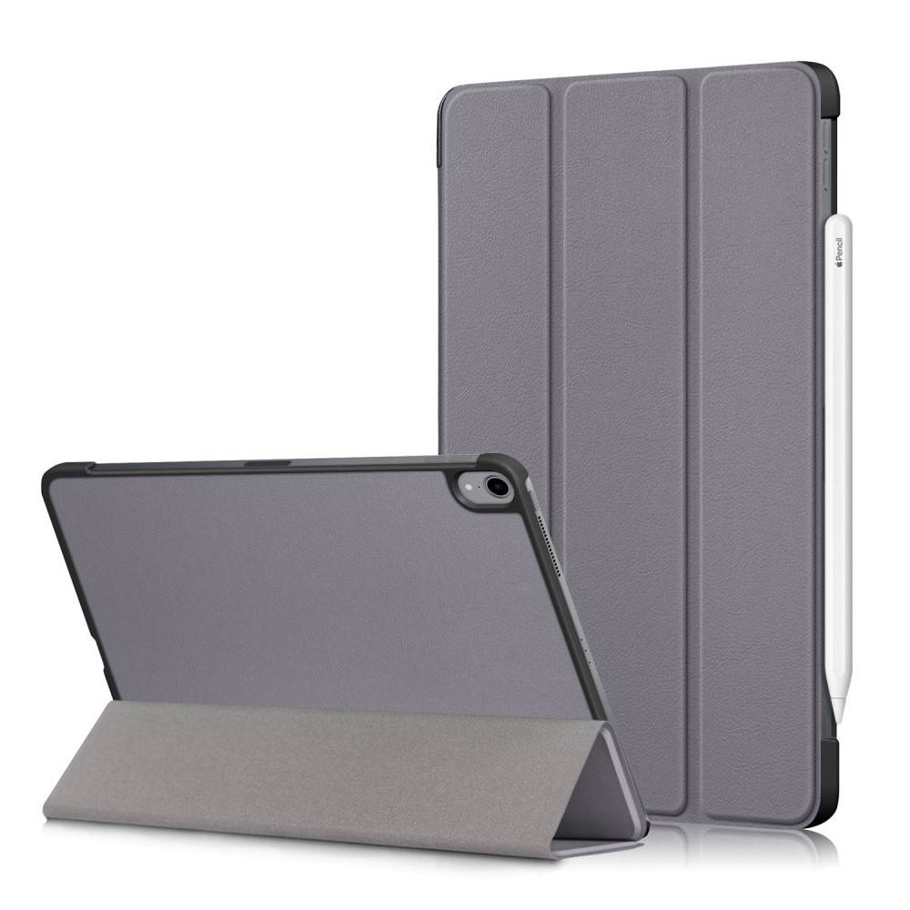 iPad Air 11 (2024/2025/2026) / Air 10.9 (2022/2020) - Tri-Fold läderfodral m/wake up/sleep - Grå