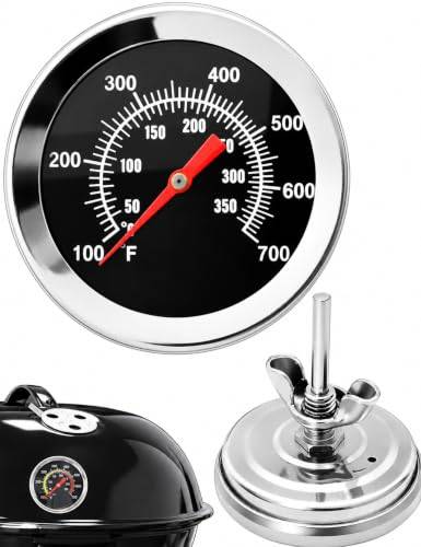 HOMETOOLS.EU® Analog termometer, för BBQ grill-stekpanna, rökugn, Ø 5 cm, 10–350 °C