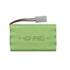 9.6V 3000MAH Uppladdningsbart batteri för RC-leksaker Tankar Robotar Gun N jag är H Batteri AA 9.6V Batteripaket för RC-båt (Color : White, Nominal Voltage : 9.6V)