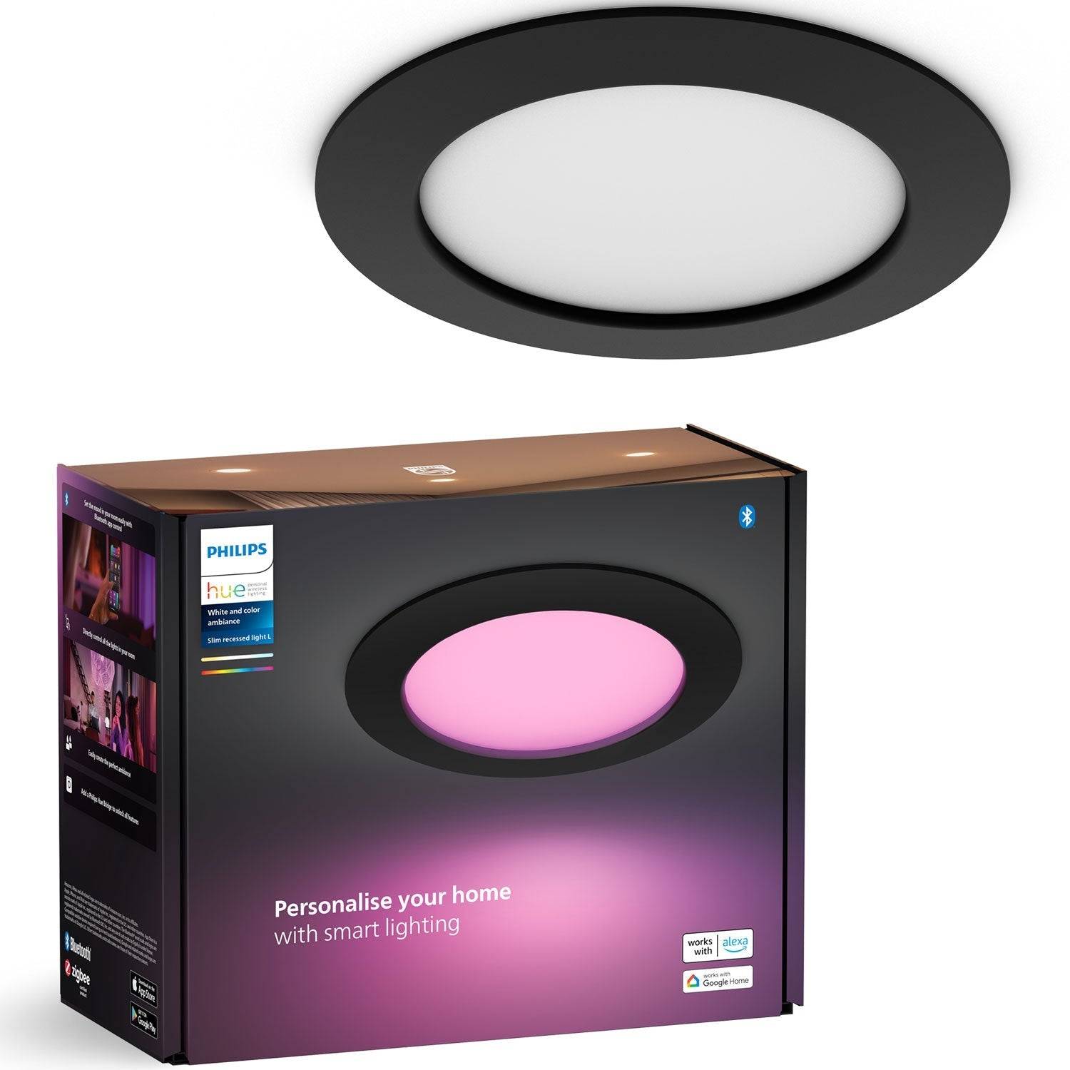 Philips Hue Slim Downlight L 170Mm White And Color Ambiance Svart 1-Pack