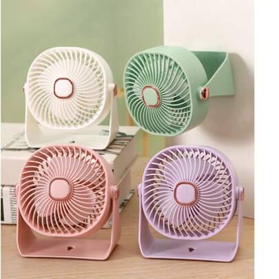 Liten klämfläkt, 360° roterande barnvagnsfläkt, 500mAh uppladdningsbart batteri, 3-växlad mini-skrivbordsfläkt, bärbar USB-fläkt, sommarresor, semeste - Multifärgad (Vit,grön,rosa,Purpur)