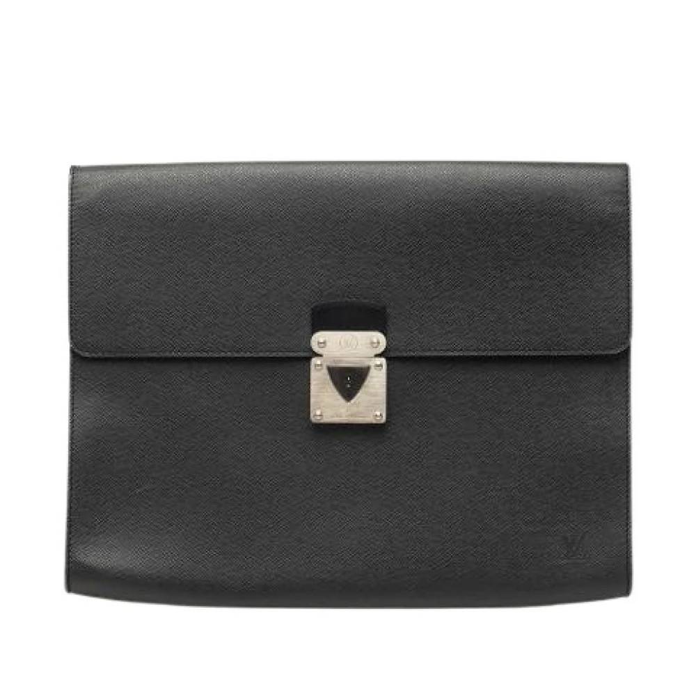 Louis Vuitton Vintage Pre-owned Taiga Læder Clutch - Vintage - Dame - Sort - ONE SIZE - Læder