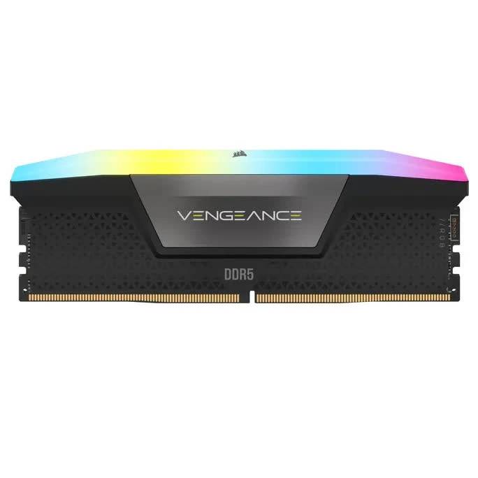 Corsair Vengeance RGB DDR5 RAM - 32GB (2x16GB), 6000MHz, CL28, 1.40V, AMD EXPO & Intel XMP - Grå