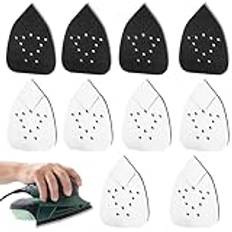 10pcs Detail Sanding Interface Pad Hook and Loop, 12 Holes Electric Sander Disc Sandpaper Sander Pads Sheets Multi Tool Triangle Sandpaper Backing Pad for Balance Pressure and Grind Evenly