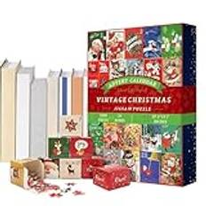 Puzzle Advent, adventskalender Pussel | Holiday Puzzles Jigsaw Puzzles 1 000 bitars adventskalender - Pussel för semestern 2024 Utsökt nedräkningskalender pussel