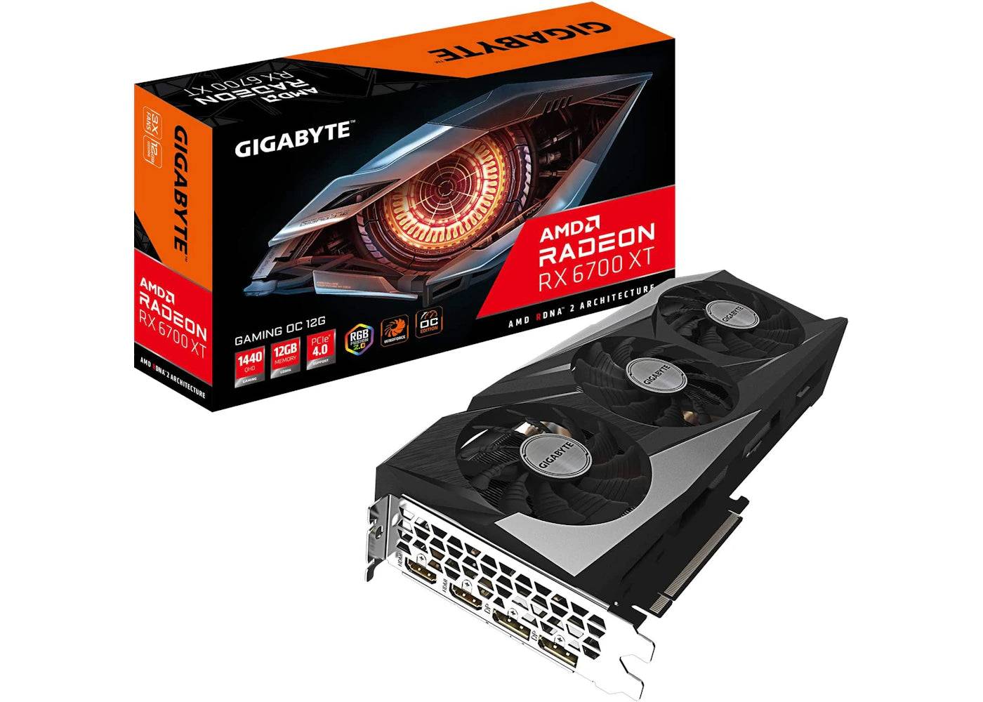 AMD GIGABYTE RX 6700 XT OC 12G Graphics Card (GV-R67XTGAMINGOC-12GD) - One Size (One Size)