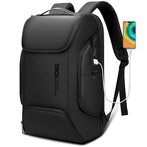 BANGE Smart ryggsäck för affärsresor med plats för 15,6-tums laptop, ryggsäck för pendlare, handbagage för män och kvinnor, Svart, Large, Laptop ryggsäck