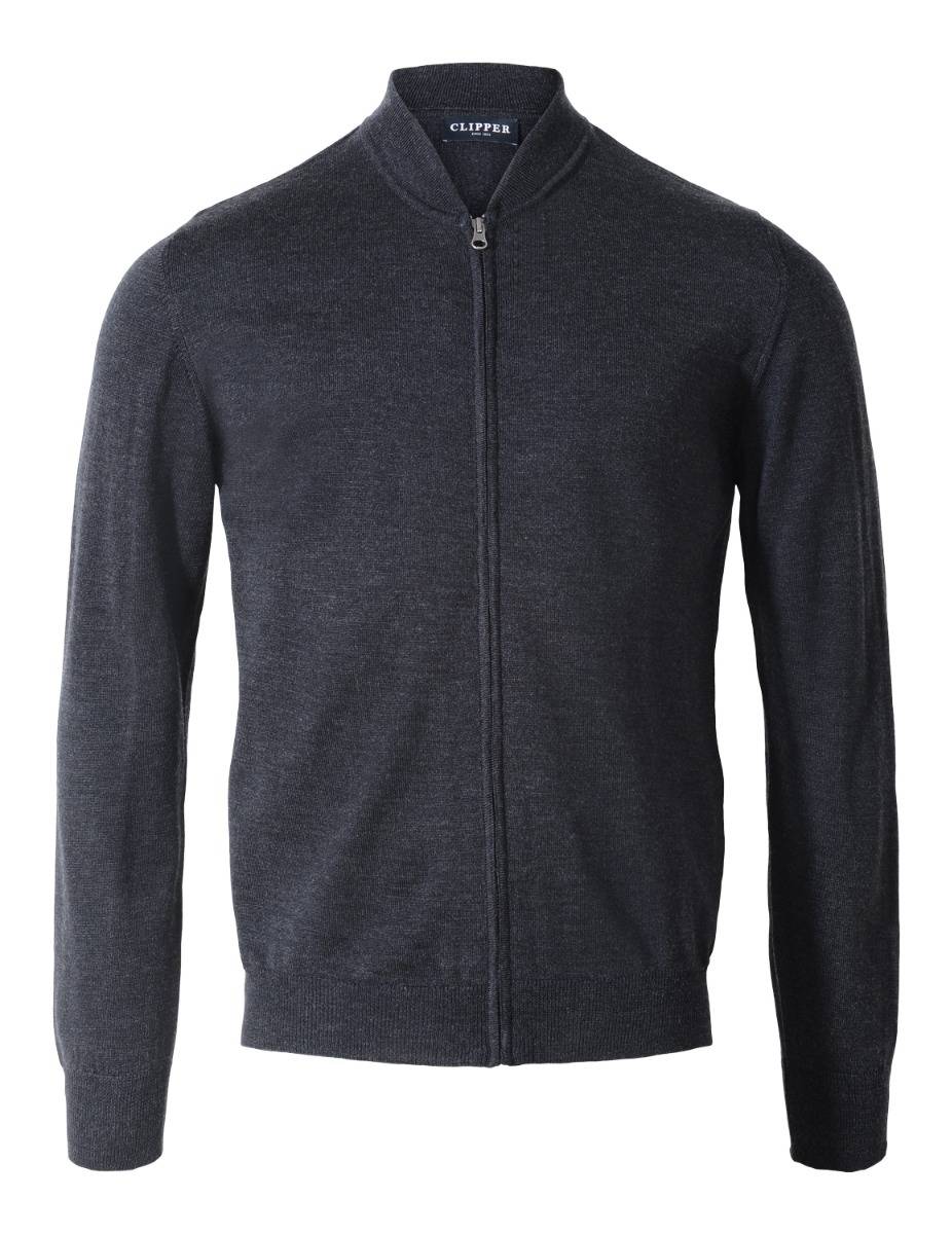 Clipper 50107 milan cardigan bomber Herre Chocolate Espresso Melange 2XL