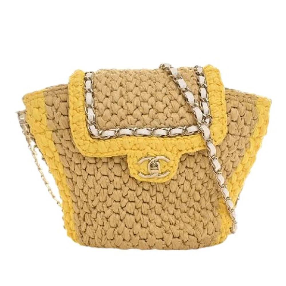 Chanel Vintage - Pre-owned Raffia Flap Crossbody Bag Vintage - Dam - ONE Size - Läder