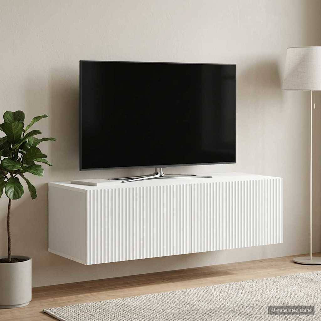 vidaXL Væghængt TV-skab Hvid 98 x 41 x 30 cm Konstrueret træ