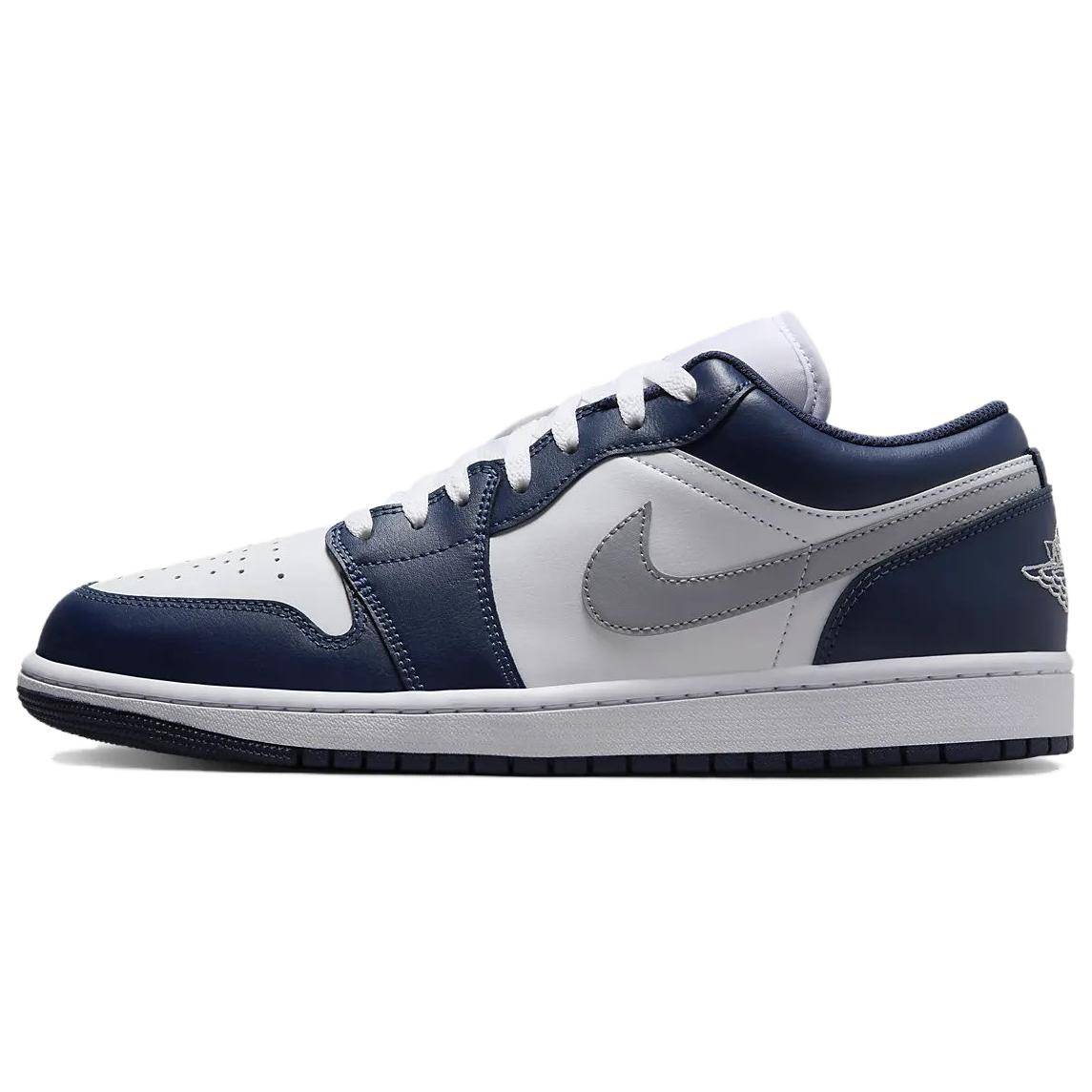 Jordan 1 Low Wolf Grey Midnight Navy 553558-141 cm gray