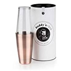 Buddy´s Bar - Boston Shaker, 700 ml mugg + 400 ml glas, livsmedelssäker, ädel cocktailshaker inklusive presentförpackning, koppar antik