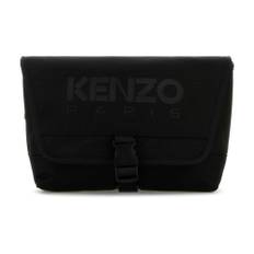 Kenzo, Taske, Herre, Sort, ONE SIZE, Sort canvas bæltetaske