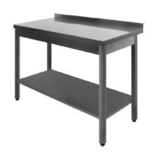 Stålbord DSL med underhylde, 700 mm dyb i mange længder (Bredde: 1600).