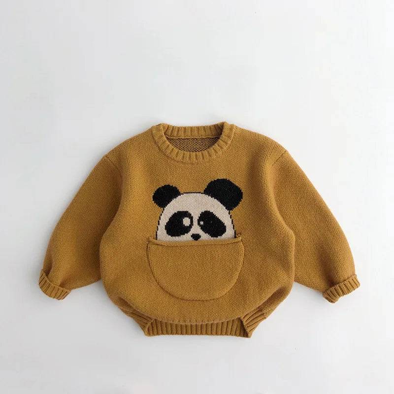Mini Fashion™ - Gulligt tryck med ficka - Djurtröja Gul / 90 (2 år) | Pedagogiska Träleksaker