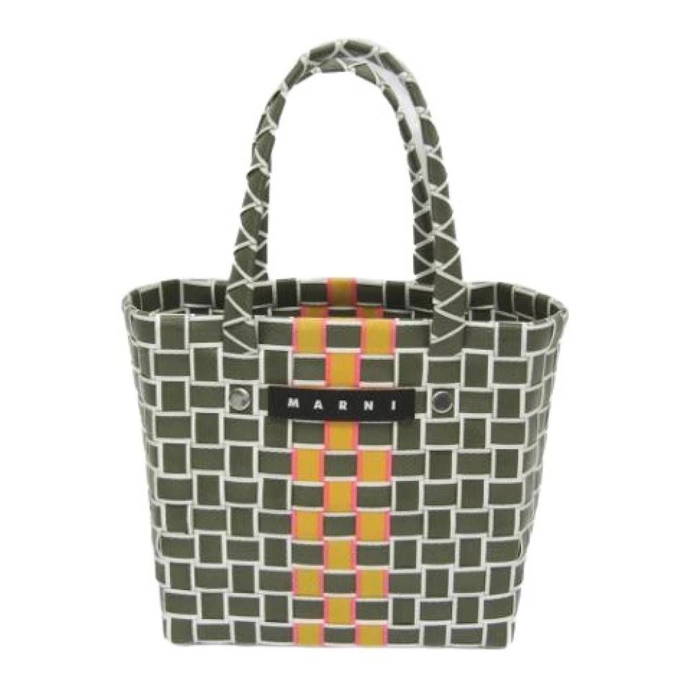 Marni Pre-owned Pre-owned Micro Basket Bag Mw55F - Vintage - Dame - Grøn - ONE SIZE - Læder
