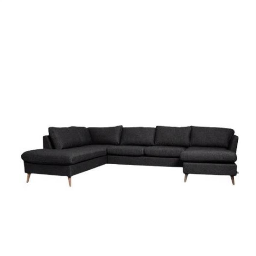 Odense u-sofa - Grå sofa med chaiselong - Højrevendt | Møbelsalg.dk