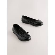 Next Black Patent Standard Fit (F) Leather Ballerina School Shoes - uk4eu37