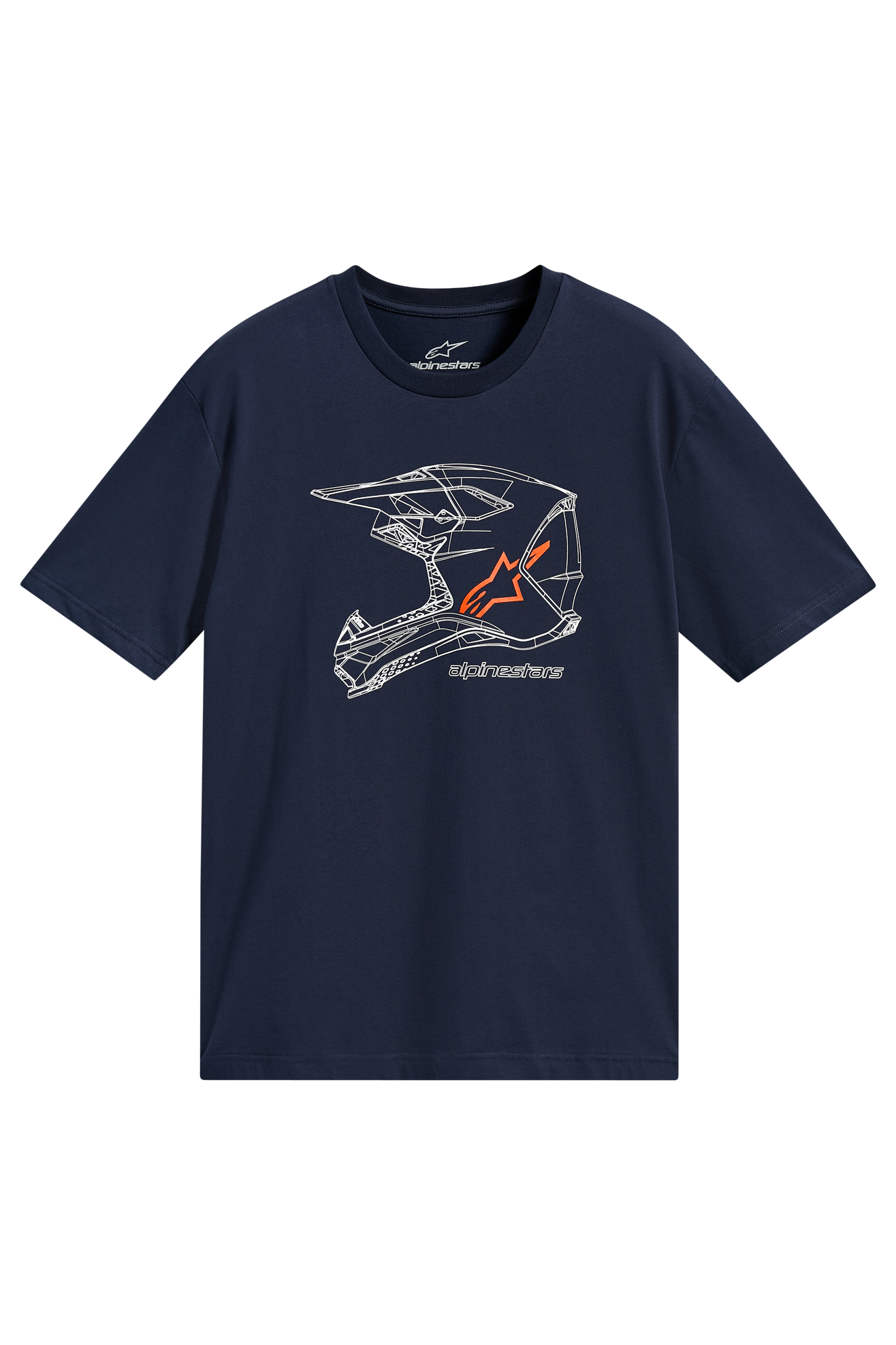 T-Shirt Alpinestars MX Helmet CSF MarineblåM - Marineblå - M
