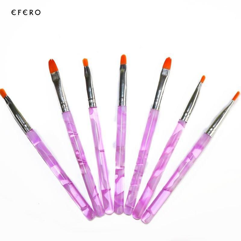 7 st/set uv gel målarpenslar kit nail art tips dekoration ritning nagel borste penna nagel manikyr utrustning verktyg