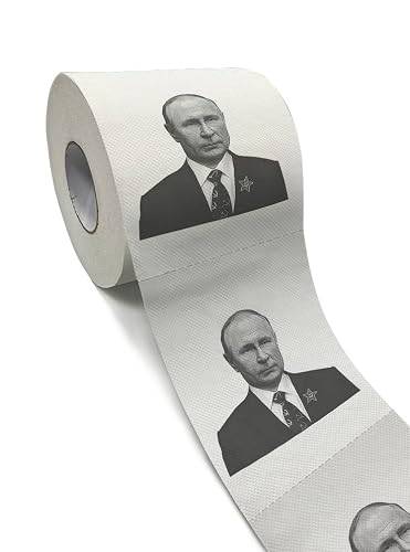 Toalettpapper med Vladimir Putin 30 m, perforerad 3-lagers servett med putler