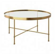 TORSJÖ soffbord, guldeffekt/glas, 88 cm