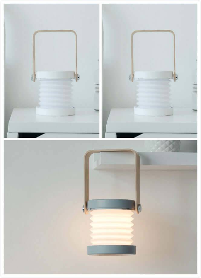 Foldable Touch Dimmable LED Night Light Portable Lantern - 2white 1grey / 0.5 watts