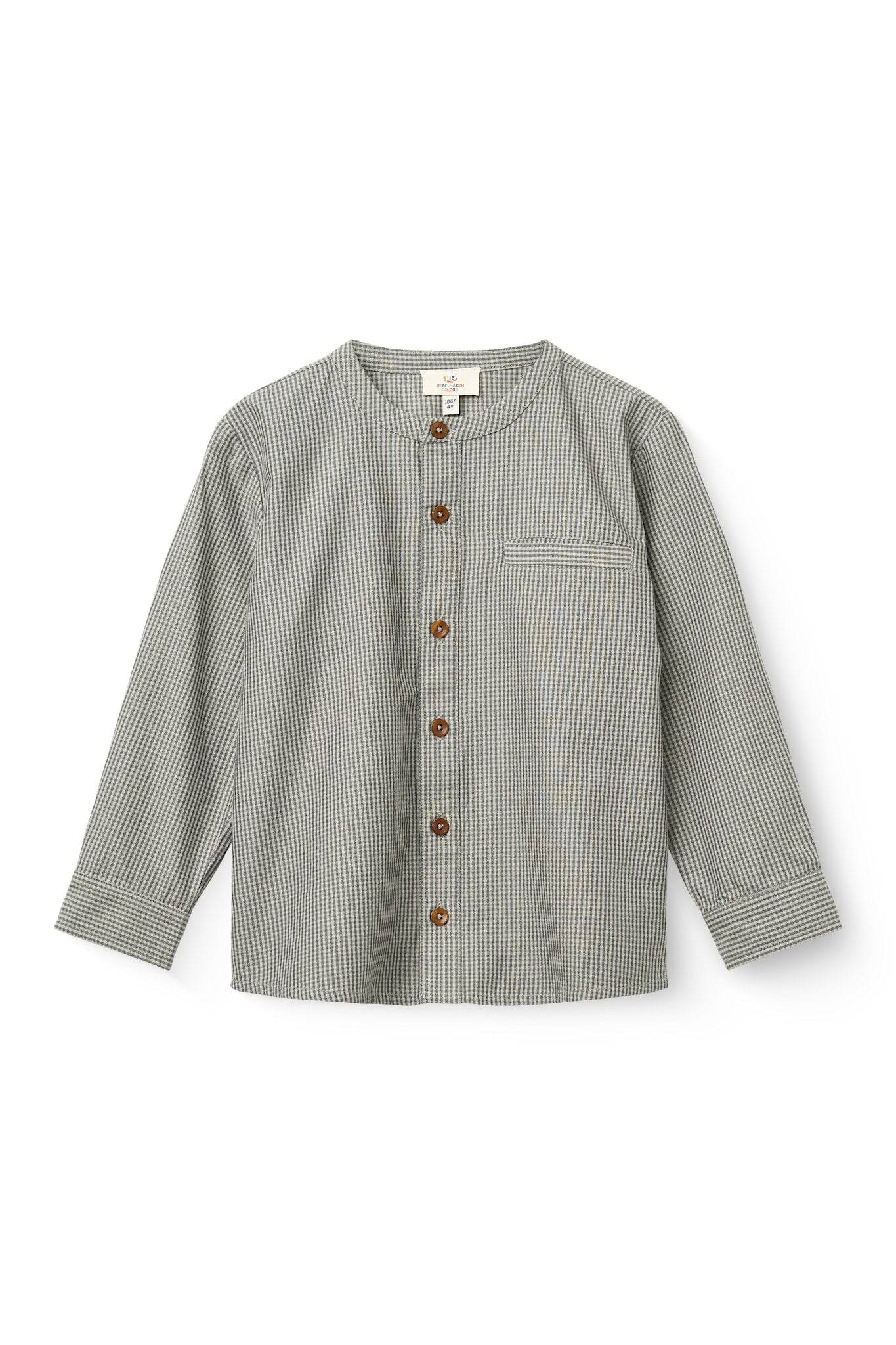 Ternet Bluse Med Knaplukning - GREY CHECK COMB - GREY CHECK COMB / 128