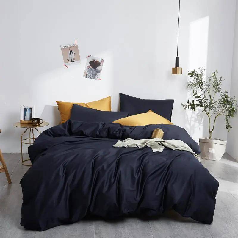 Svart påslakanset i 100% bomull, 220 x 240 cm (6Pcs)