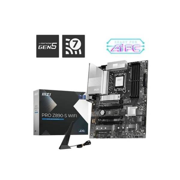 Bundkort - MSI - PRO Z890-S WIFI - Wi-Fi 7. 5G LAN. Thunderbolt 4. PCIe 5.0. sølv